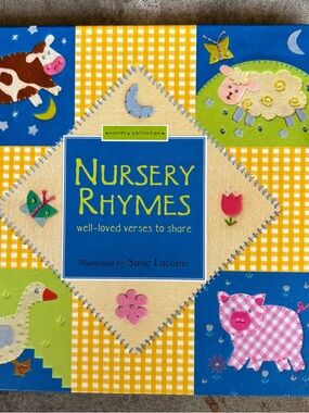 Nursery Rhymes Illustrated Children's Book - Bright Blue & Yellow Cover